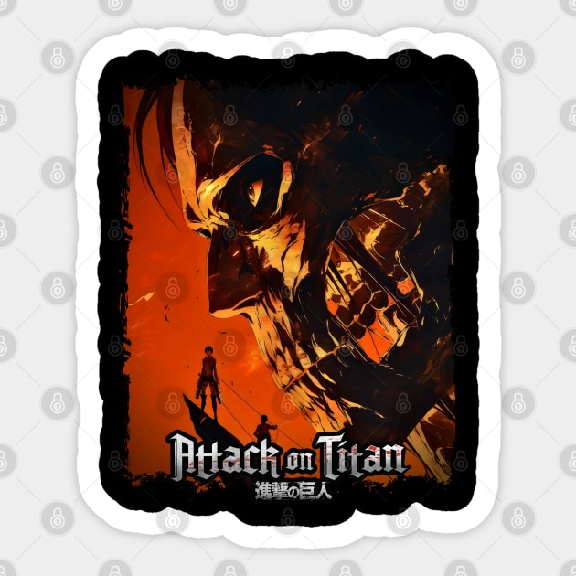 AOT Eren Founding Titan Artwork Sticker by Otaku Vibes
